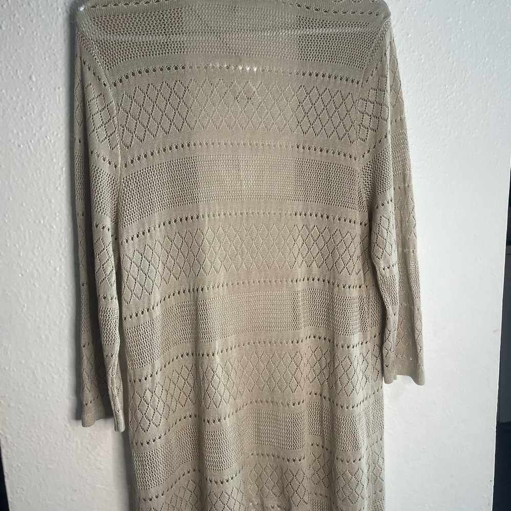 Croft & Barrow Women's Light Tan Knit Cardigan - Picture 4 of 5